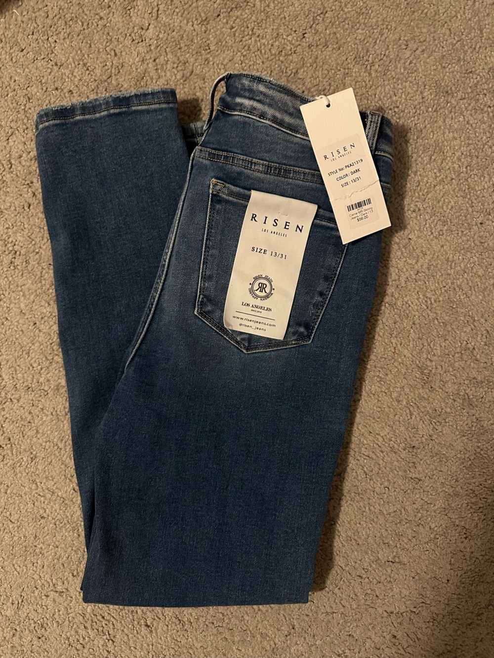 RISEN Women's Skinny Jeans - Dark Blue Wash
